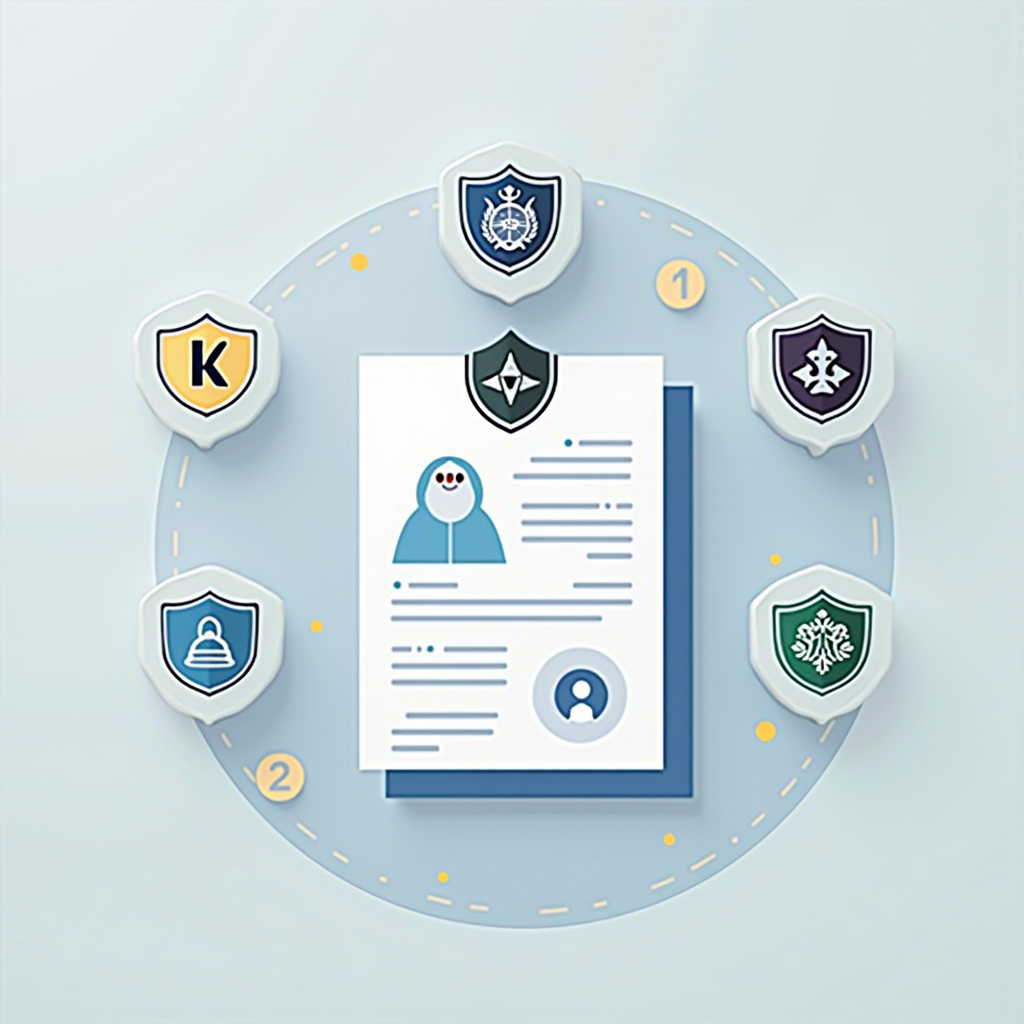 صورة توضيحية لعملية تسجيل العلامات التجارية، تظهر شعارات وعلامات تجارية محمية مع رموز الملكية الفكرية والحماية القانونية من الهيئة السعودية